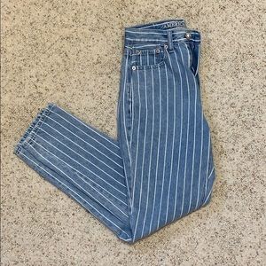 (Traded) Pinstripe American Eagle Mom Jeans